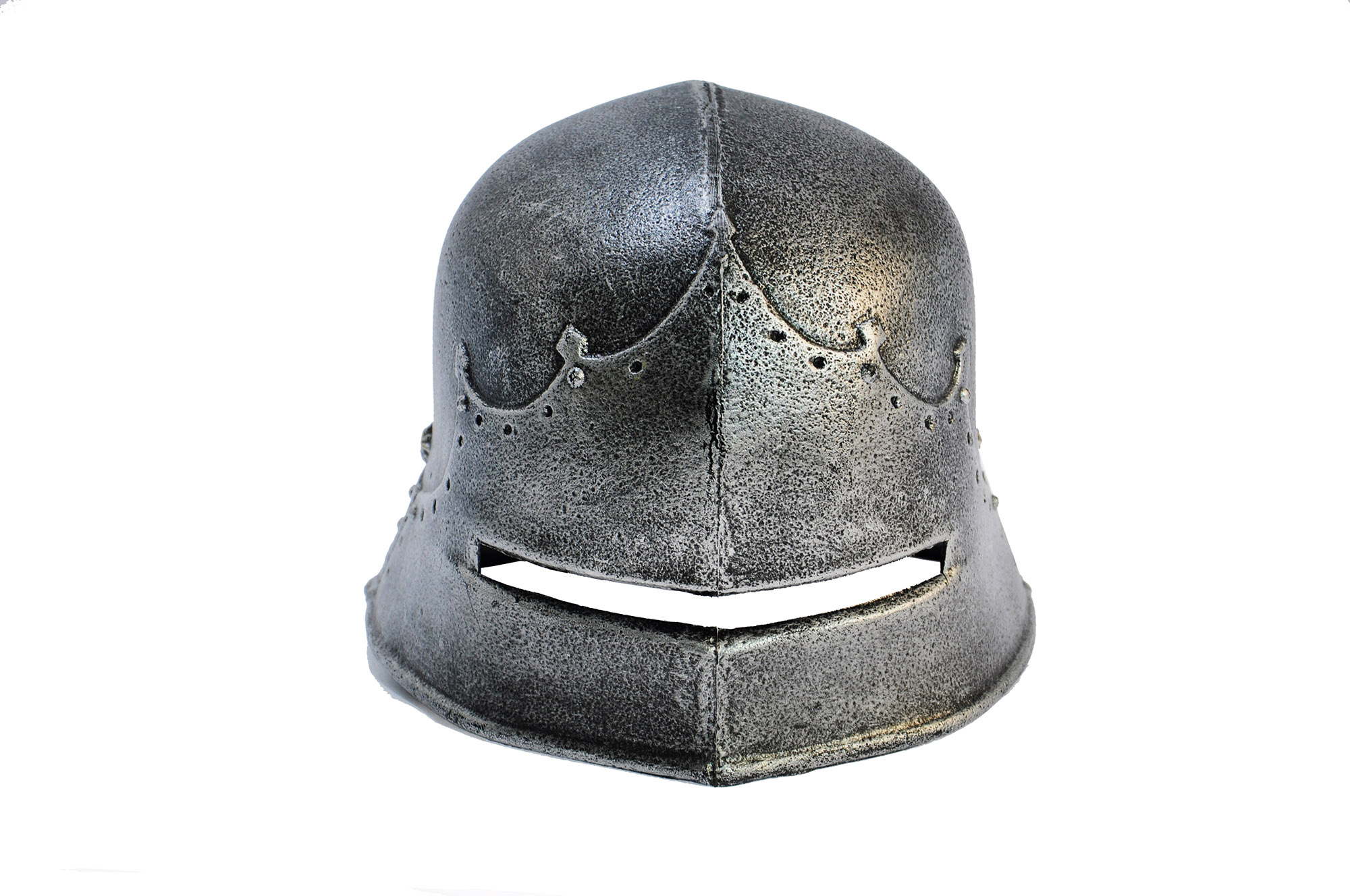 Medieval Knight Salett Helmet Half Face Visor Fancy Dress Hat Costume Accessory 
